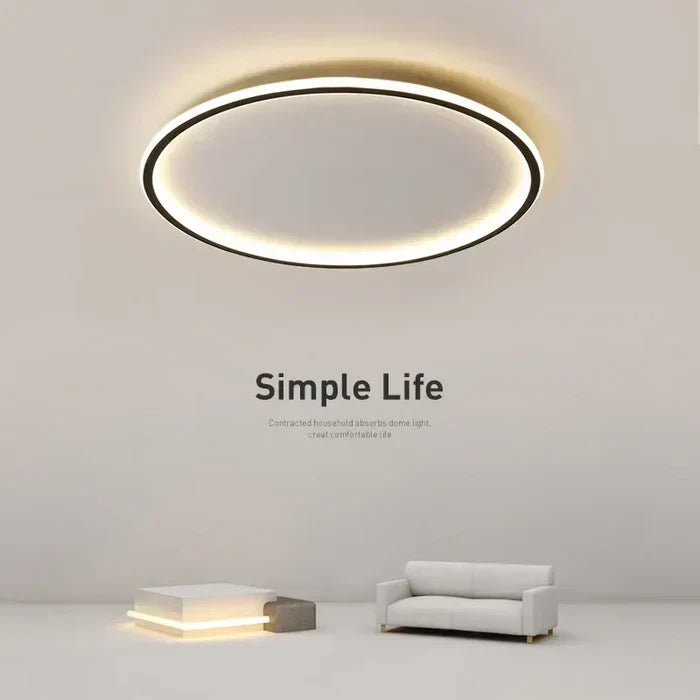 AuroraSphere Scandinavian Round Ceiling Light - Elegant Nordic Design