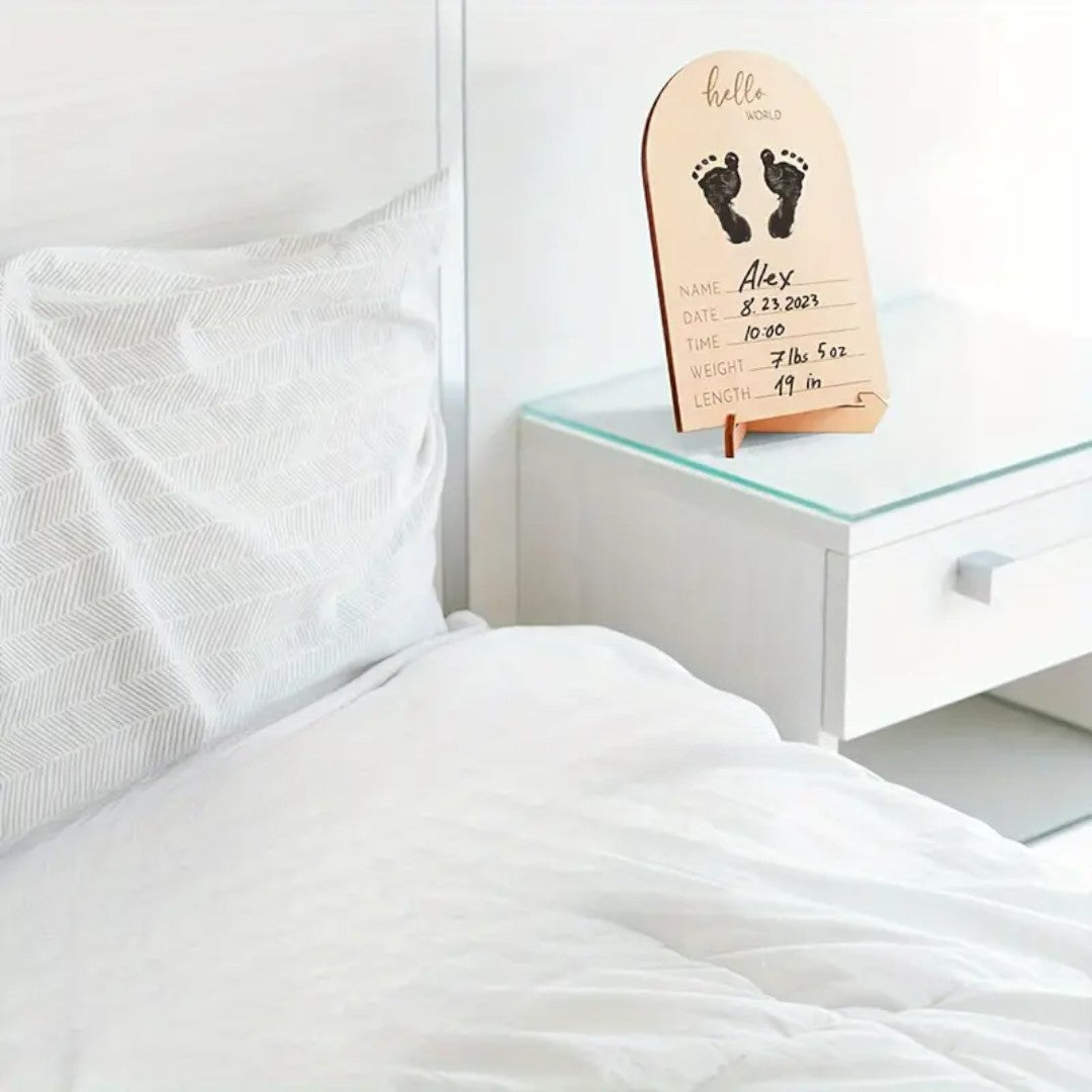 LumiCherish Elegant Wooden Baby Memory Frame – For Precious First Moments