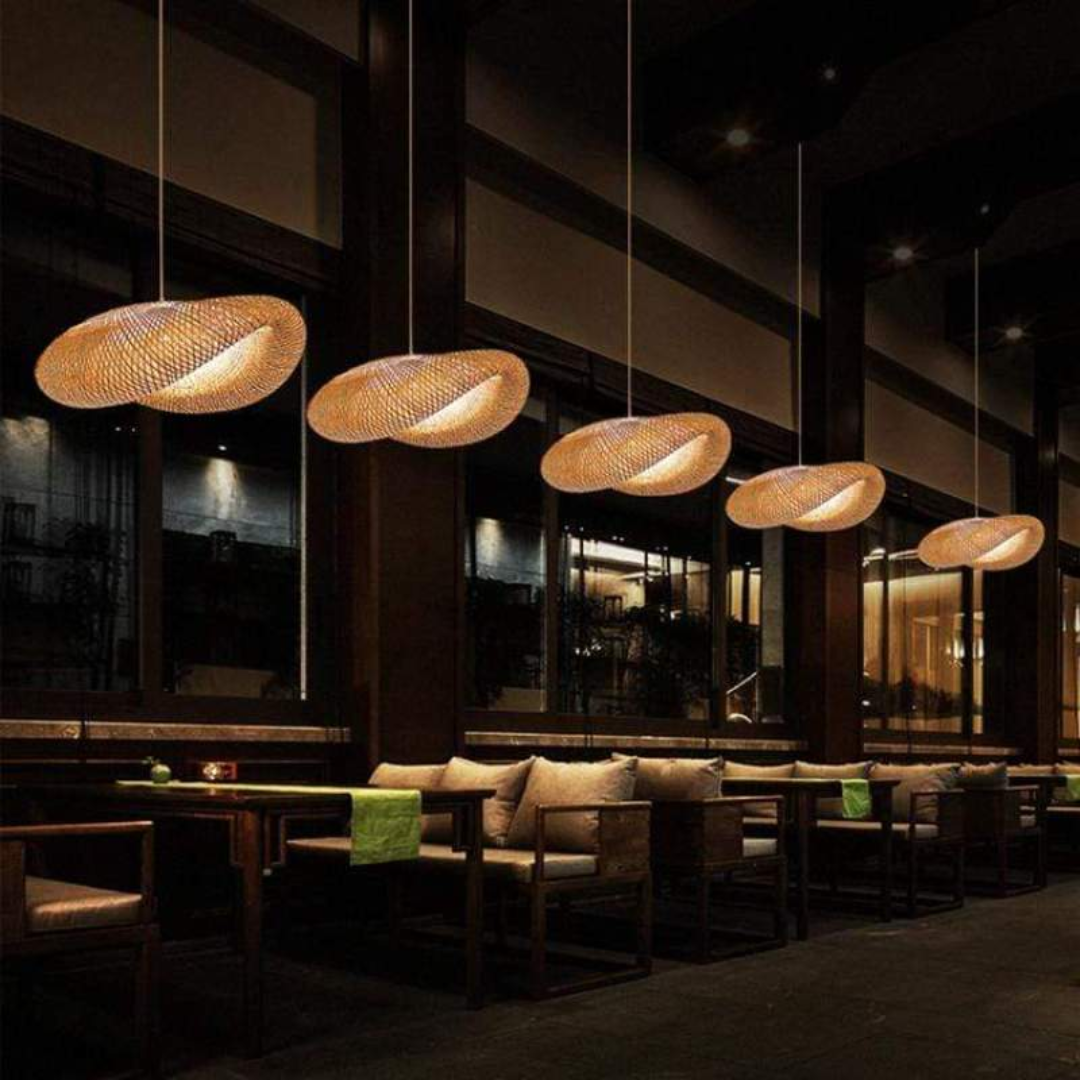 Designer LED Pendant Light with Bamboo Sphere – EcoSphere