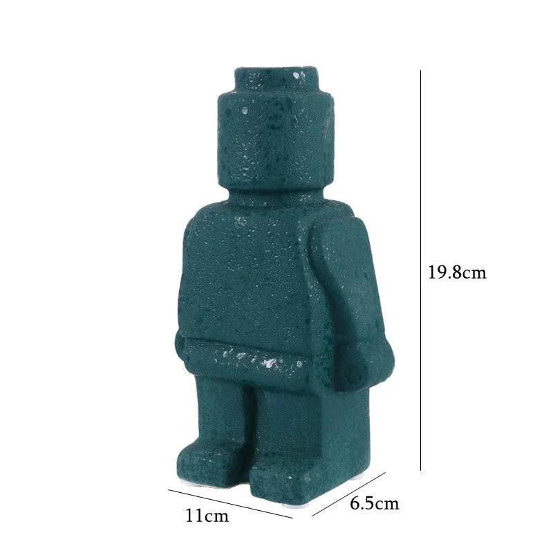NordicCharm – Modern Ceramic Robot Vase for a Playful Accent