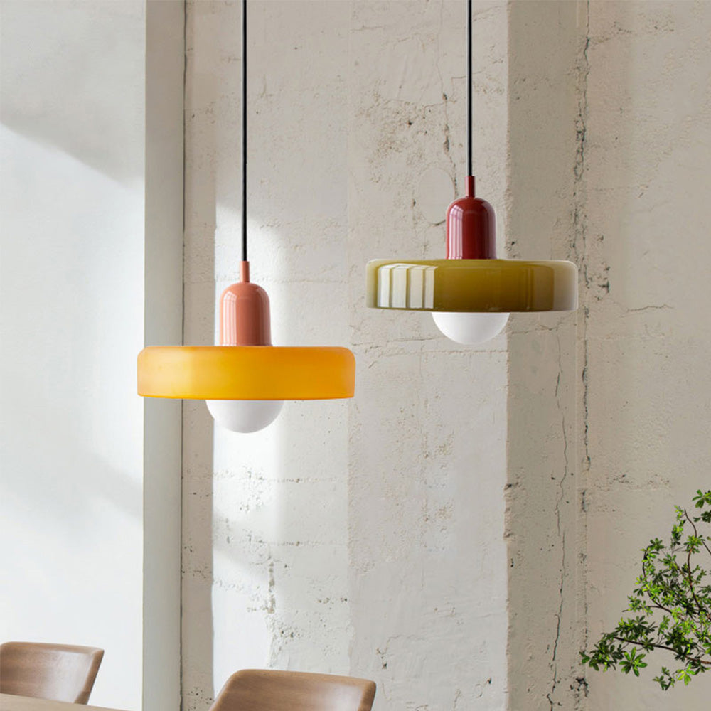 Vibrant Colored Glass Pendant Lamp by BauLume