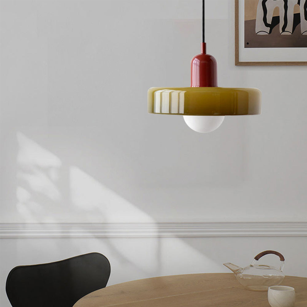Vibrant Colored Glass Pendant Lamp by BauLume
