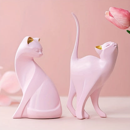 Nordic Whiskers: Handcrafted Decorative Cat Statue with Scandinavian Charm