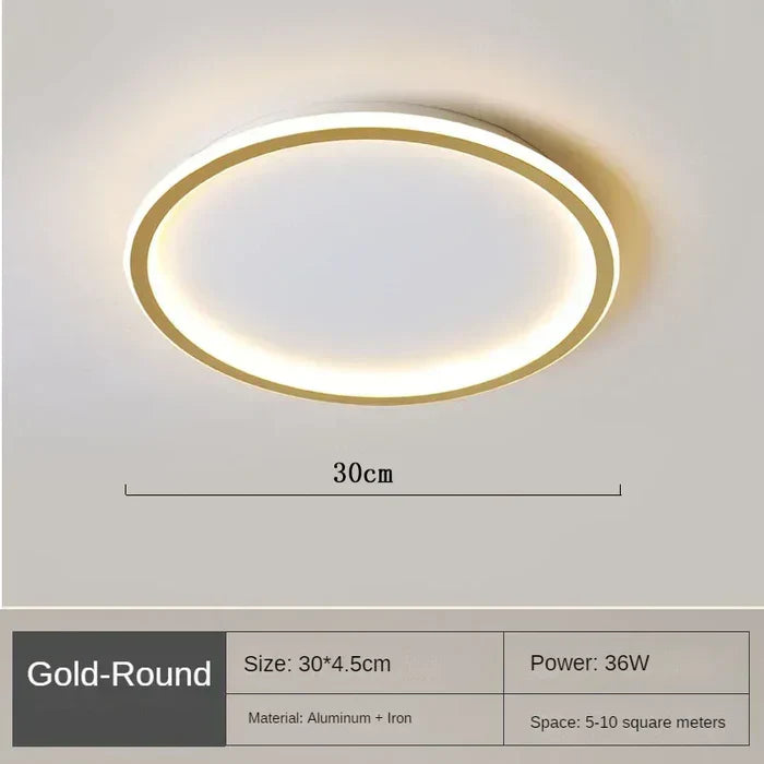 AuroraSphere Scandinavian Round Ceiling Light - Elegant Nordic Design