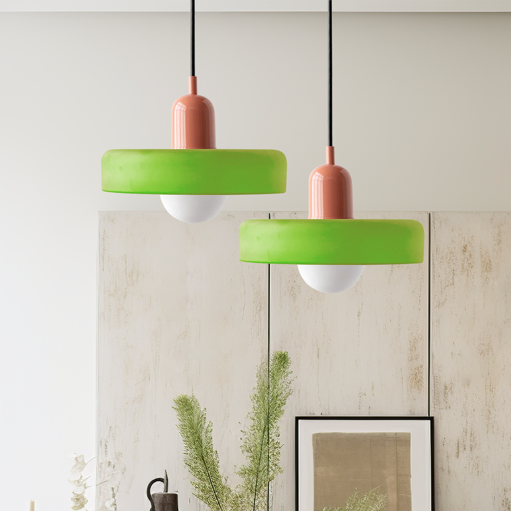 Vibrant Colored Glass Pendant Lamp by BauLume