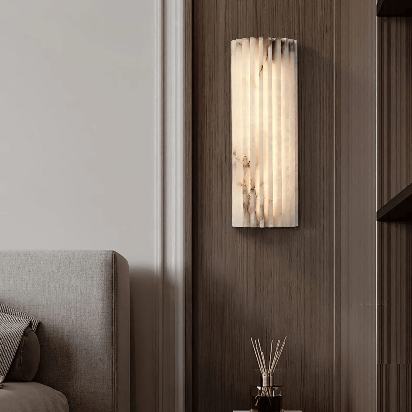 Auralis Solara Marble Wall Sconce - Elegant Marble Accent Lighting