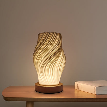 Sculptural LED Swirl Table Lamp - Dimmable Bedside Light