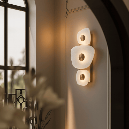 Marbelle LED Marble & Brass Trio Wall Sconce