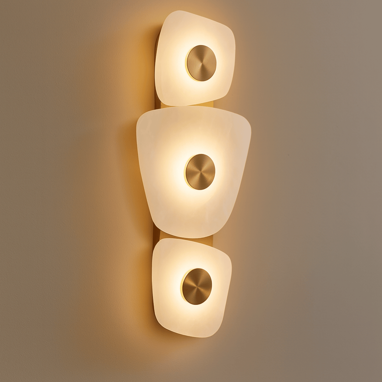 Marbelle LED Marble & Brass Trio Wall Sconce