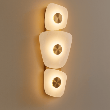 Marbelle LED Marble & Brass Trio Wall Sconce