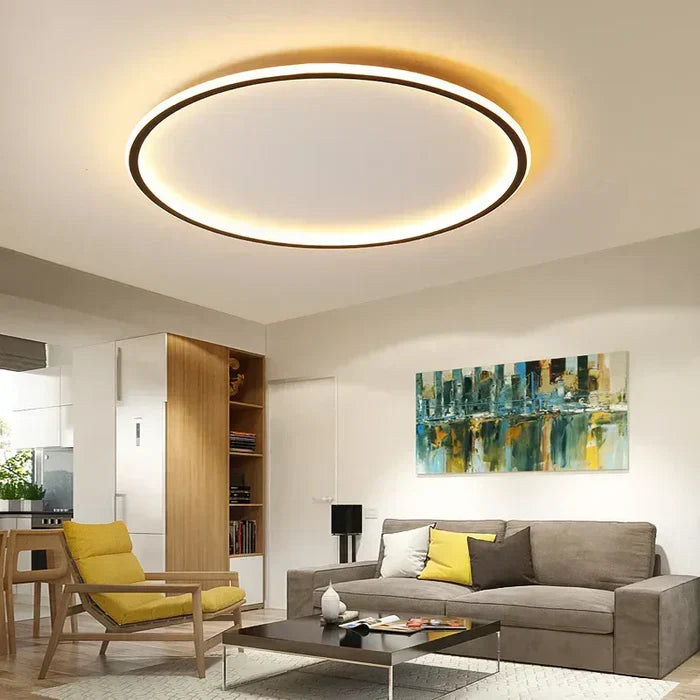 AuroraSphere Scandinavian Round Ceiling Light - Elegant Nordic Design