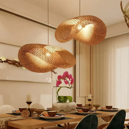 NaturGlow Chic Rattan Pendant Light