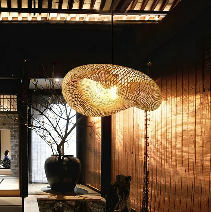 NaturGlow Chic Rattan Pendant Light