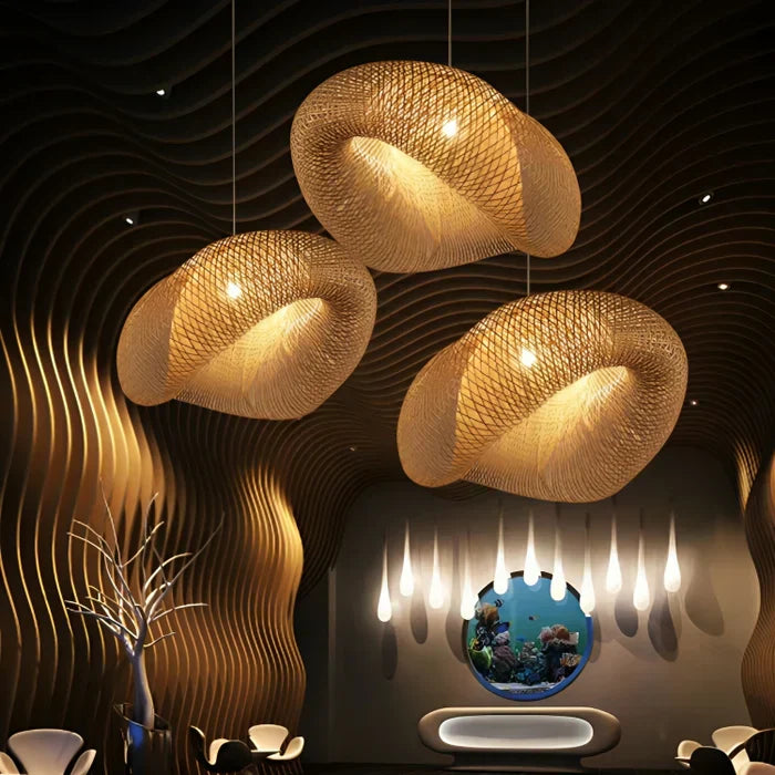 NaturGlow Chic Rattan Pendant Light