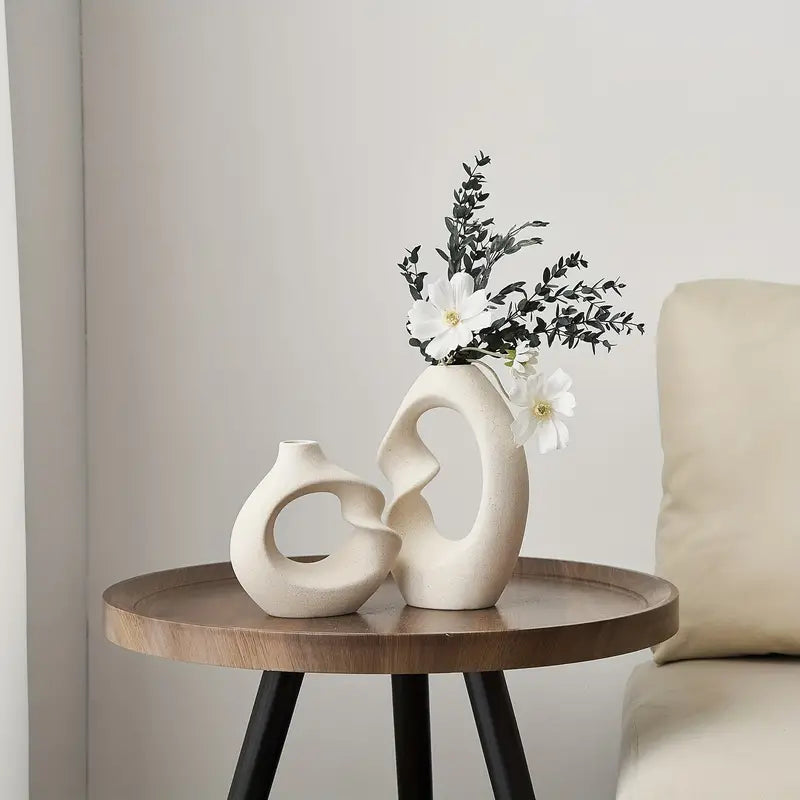 FormaLuxe Sculptural Ceramic Vase Set — Modern Elegance for Your Space