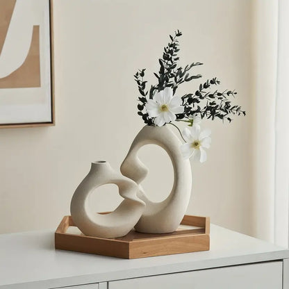 FormaLuxe Sculptural Ceramic Vase Set — Modern Elegance for Your Space