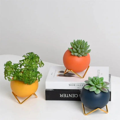 VividNest Modern Ceramic Plant Pot with Chic, Sleek Stand