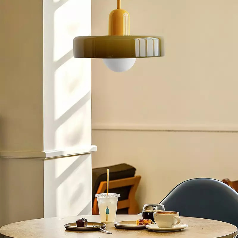 Vibrant Colored Glass Pendant Lamp by BauLume