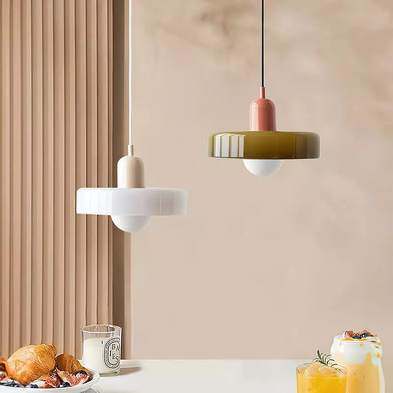 Vibrant Colored Glass Pendant Lamp by BauLume