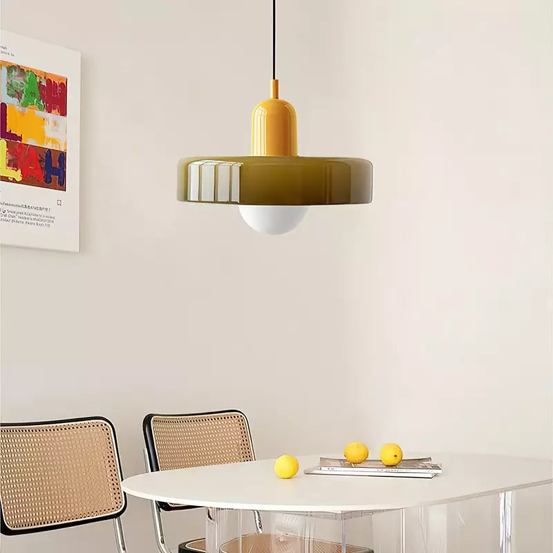 Vibrant Colored Glass Pendant Lamp by BauLume