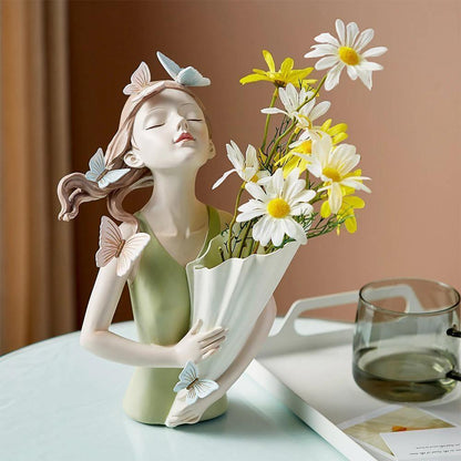 FloraGrace – Enchanting Woodland Sculpture with Butterflies and Flowers