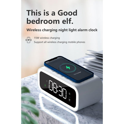 SmartGlow - Digital Alarm Clock with QI Wireless Charger