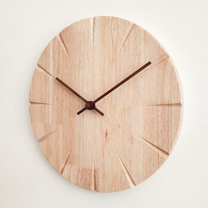 NordicTime - Solid Wood Silent Wall Clock