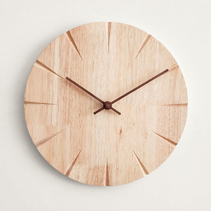 NordicTime - Solid Wood Silent Wall Clock