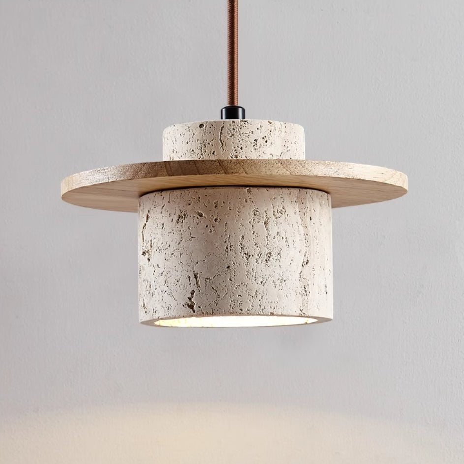 Elegant Travertine Pendant Lamp for Natural Luxury by StoneGlow