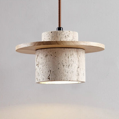 Elegant Travertine Pendant Lamp for Natural Luxury by StoneGlow
