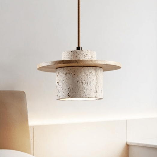 Elegant Travertine Pendant Lamp for Natural Luxury by StoneGlow
