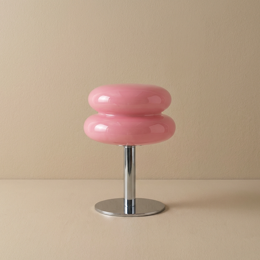 Italian Bauhaus Glass Table Lamp - Elegant Minimalist Light