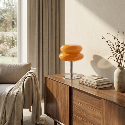 Italian Bauhaus Glass Table Lamp - Elegant Minimalist Light