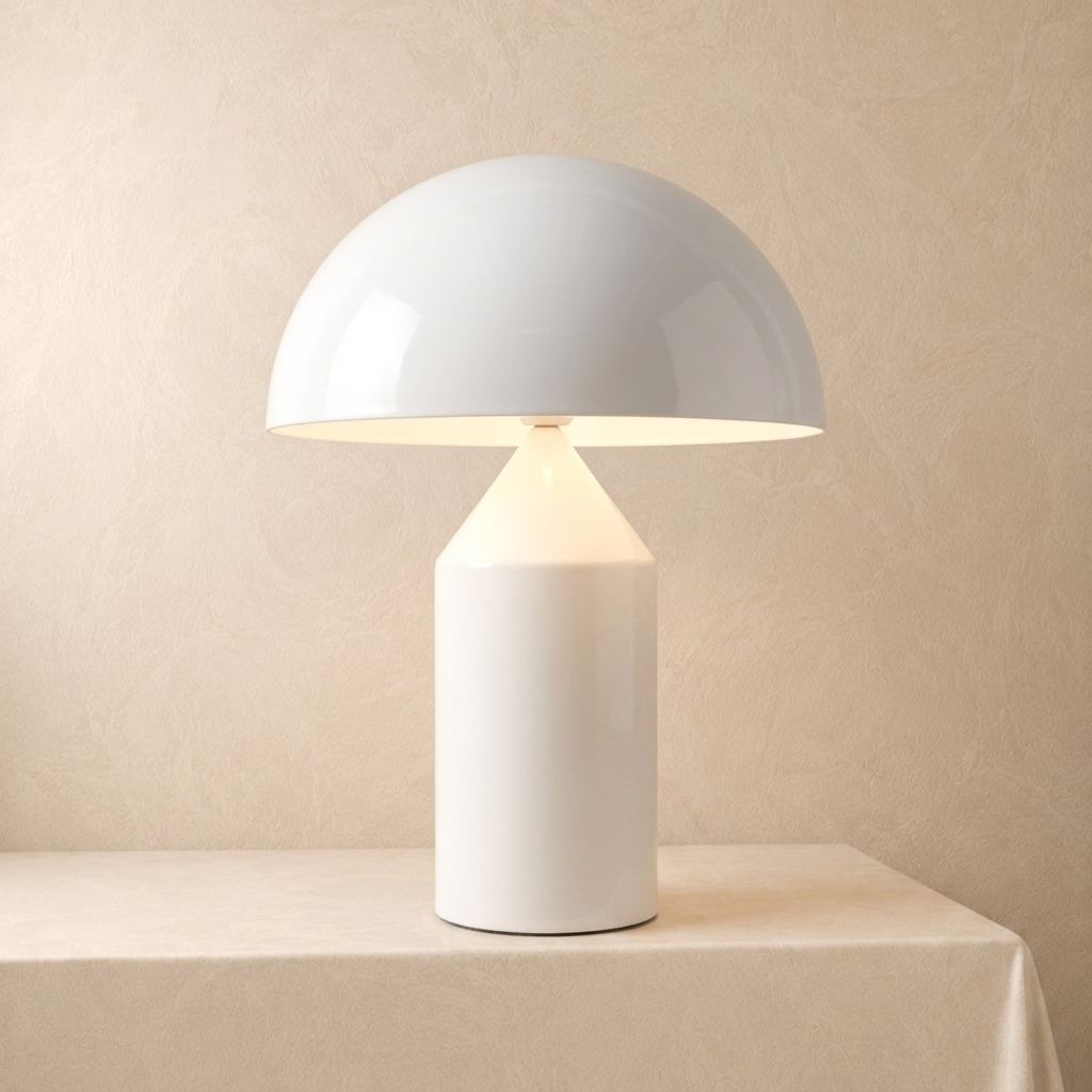 Italian Designer Metal Mushroom Table Lamp – Modern, Sophisticated Accent Lighting