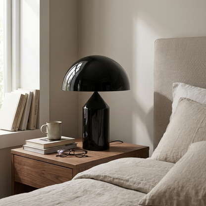 Italian Designer Metal Mushroom Table Lamp – Modern, Sophisticated Accent Lighting