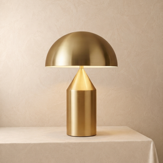 Italian Designer Metal Mushroom Table Lamp – Modern, Sophisticated Accent Lighting