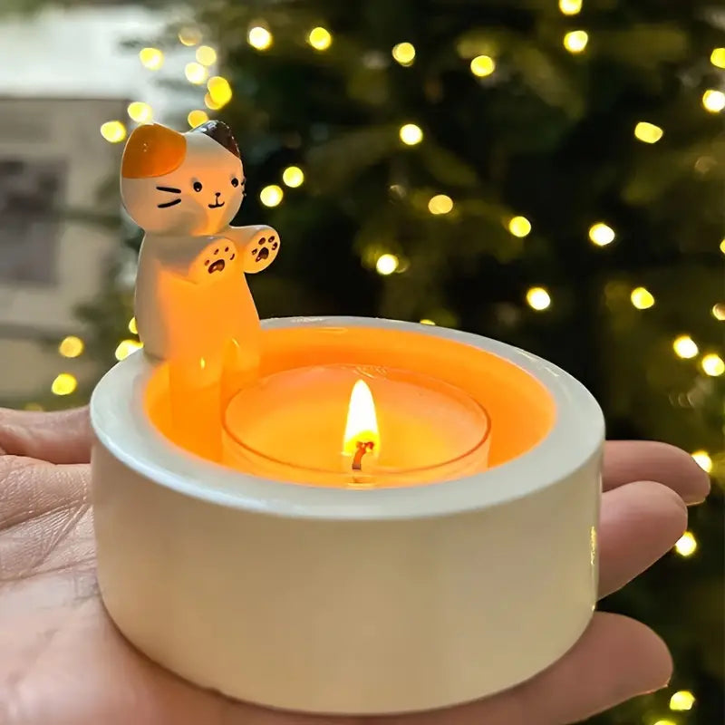 LumiPaw Cat Candle Holder — Elegant Design for a Warm, Stylish Glow