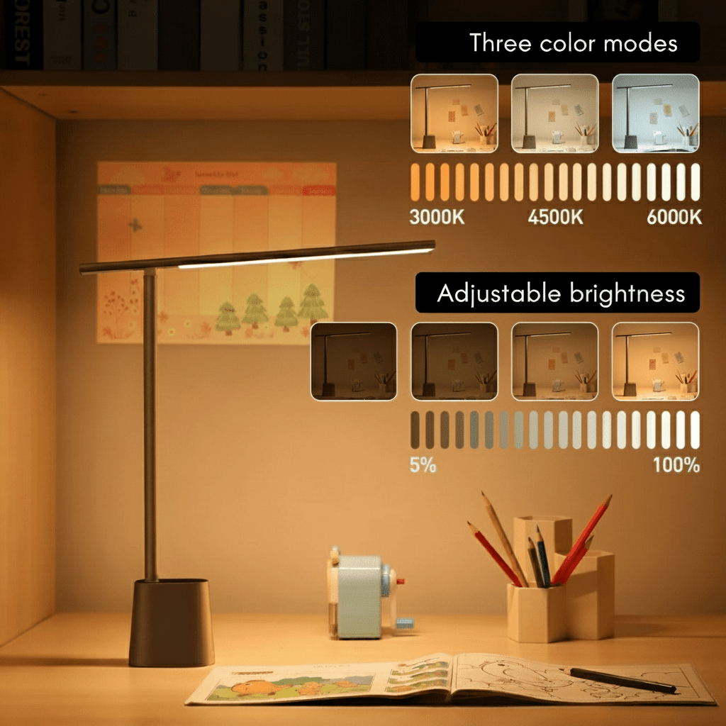 Portable Dimmable LED Desk Lamp - Rechargeable Light