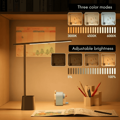 Portable Dimmable LED Desk Lamp - Rechargeable Light