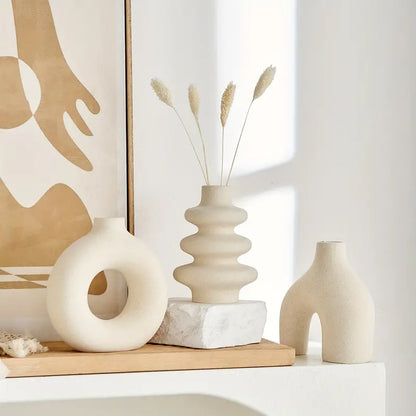Lunara Boho Vase Set – Elegant Ceramic Decor to Create a Calm, Refined Interior