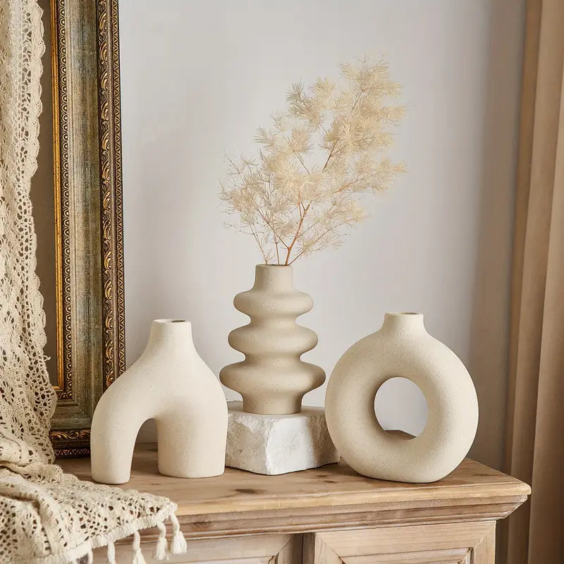 Lunara Boho Vase Set – Elegant Ceramic Decor to Create a Calm, Refined Interior