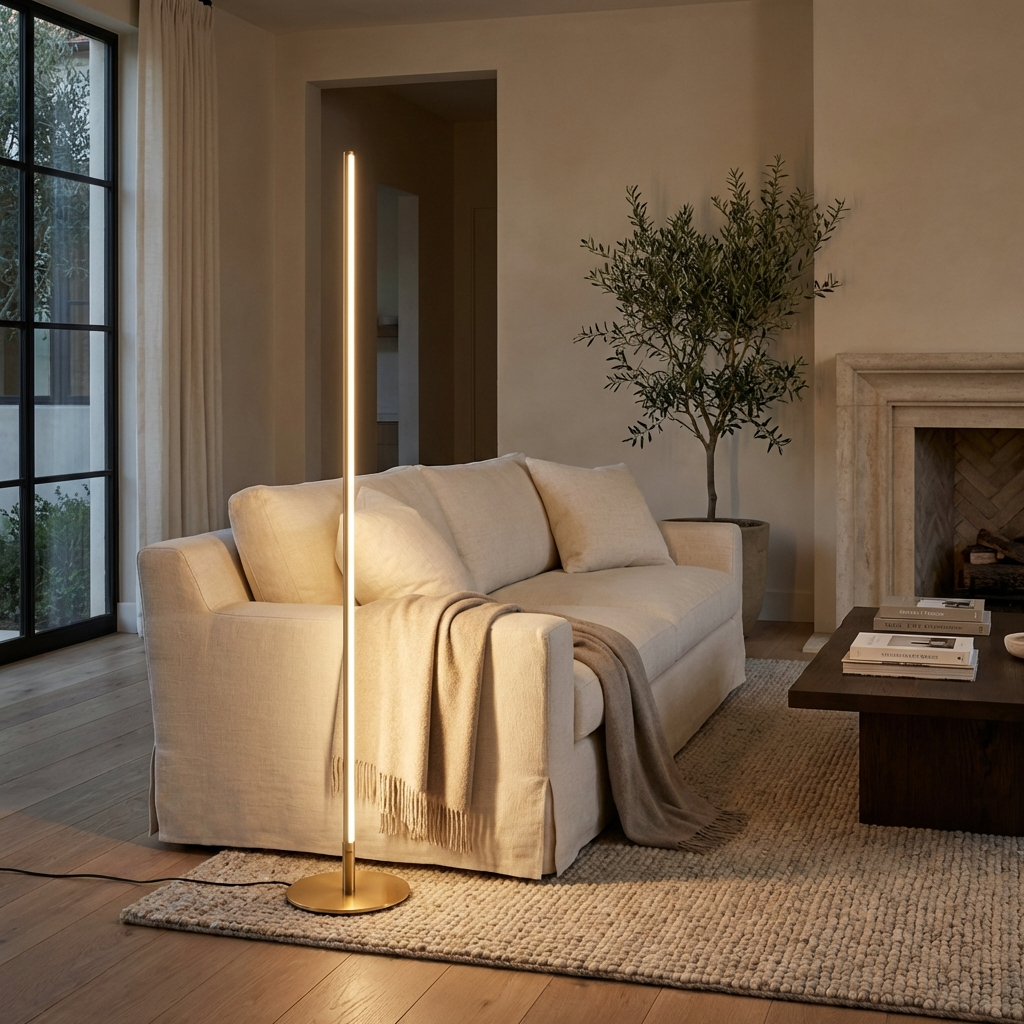 Sleek Modern Tall LED Floor Lamp