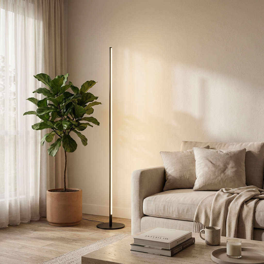 Sleek Modern Tall LED Floor Lamp