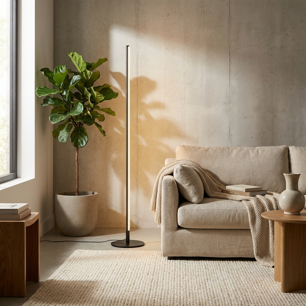 Sleek Modern Tall LED Floor Lamp