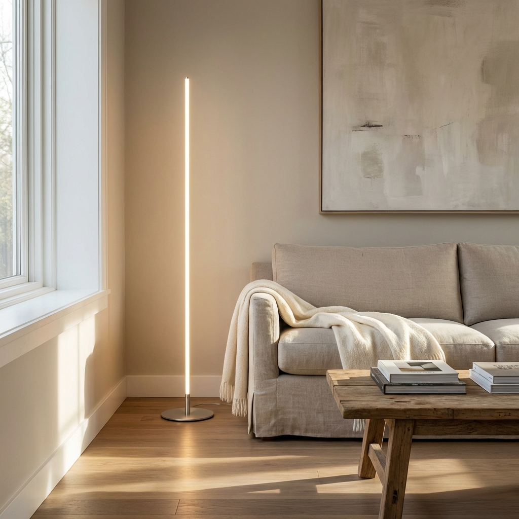 Sleek Modern Tall LED Floor Lamp