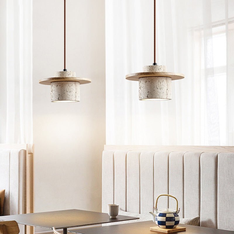 Elegant Travertine Pendant Lamp for Natural Luxury by StoneGlow