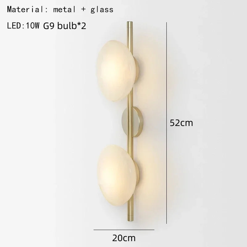Modern Minimalist Shaped Glass Wall Lamp Nordic Living Room Designer Lights for Bedroom and Study Decoration Creative Art Light