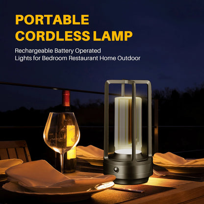 Cordless Portable LED Table Lamp - Rechargeable Ambient Light