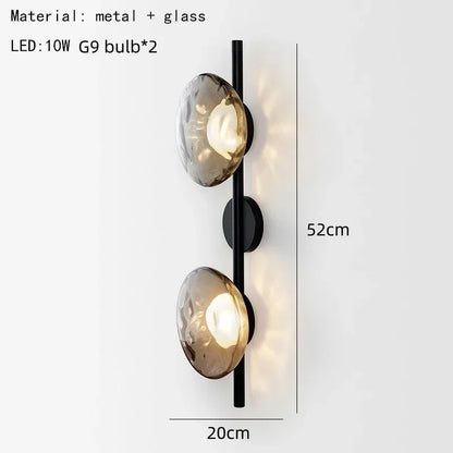 Modern Minimalist Shaped Glass Wall Lamp Nordic Living Room Designer Lights for Bedroom and Study Decoration Creative Art Light