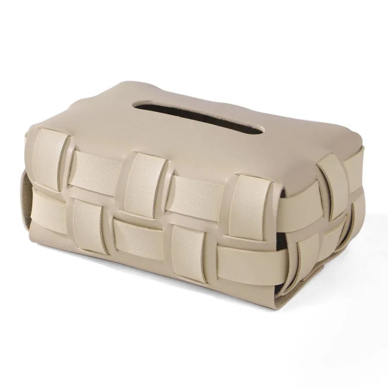Sorrento – Premium Vegan Leather Tissue Box with an Elegant Woven Design